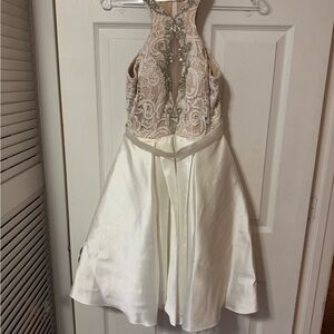 Elegant Lace and Satin Dress